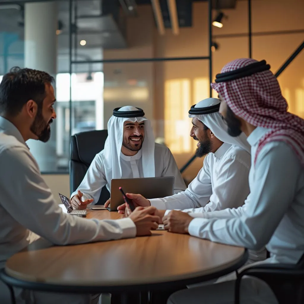 فريق استشاري يعمل مع عملاء عرب